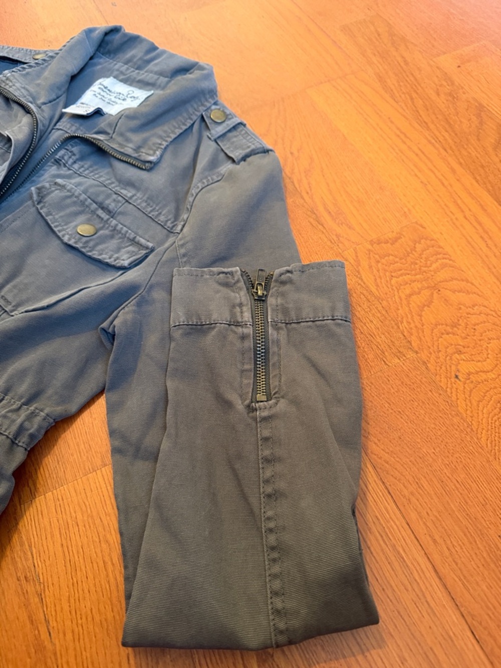 American Rag Small Olive-Grey Utility Shirt Jacket - Picture 7 of 11